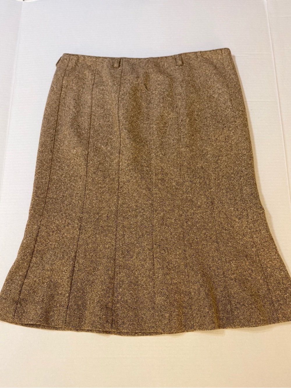 LOFT Brown Tweed Midi A-Line Skirt